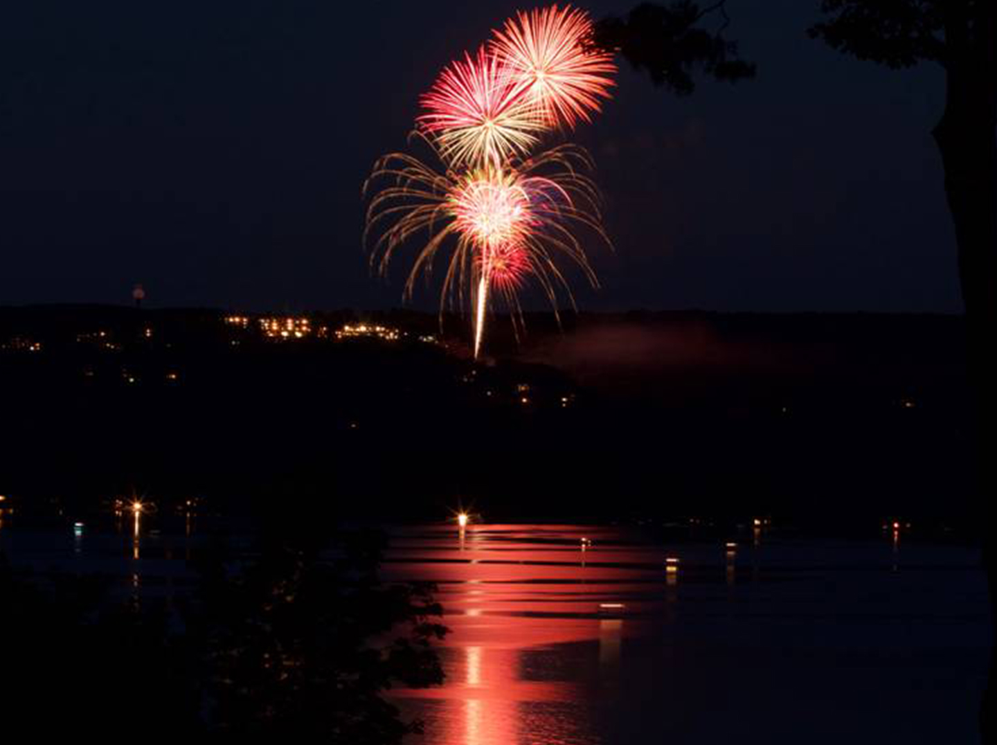 Fireworks over Summit Village during Shanty Creek's Fireworks Festival