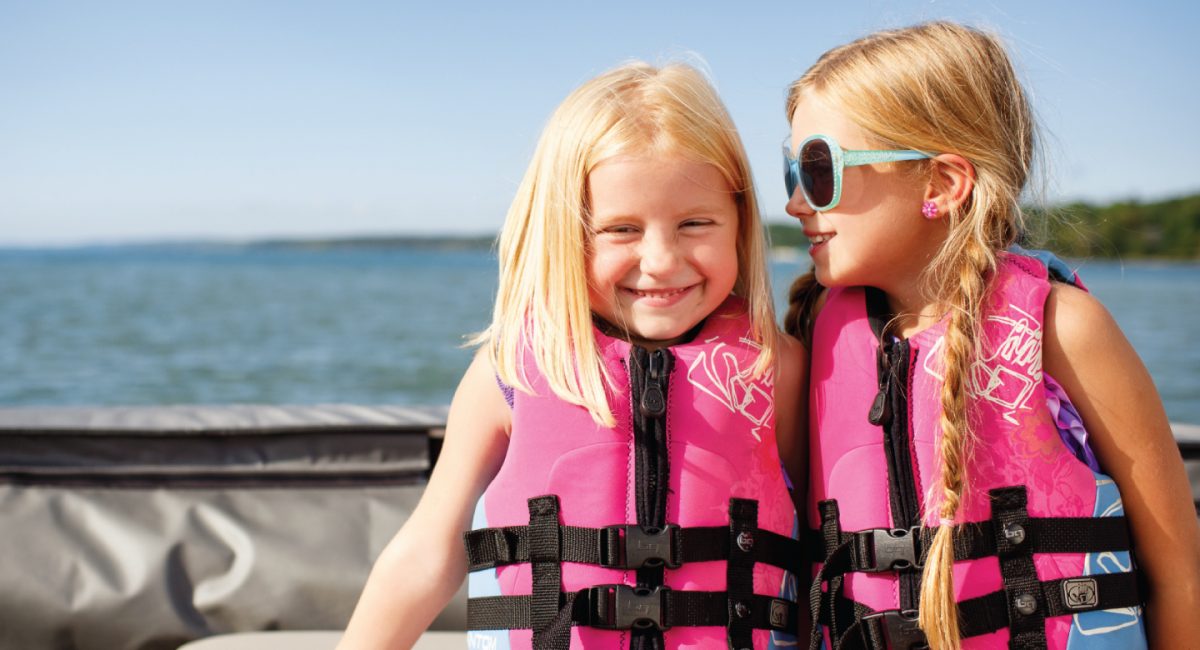 Little Girls sitting on boat