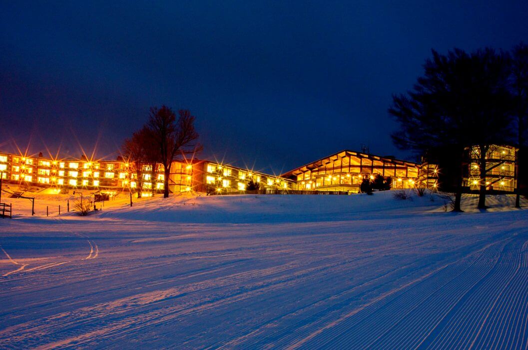 Lakeview Hotel Exterior from the Summit Mountain Ski Slopes