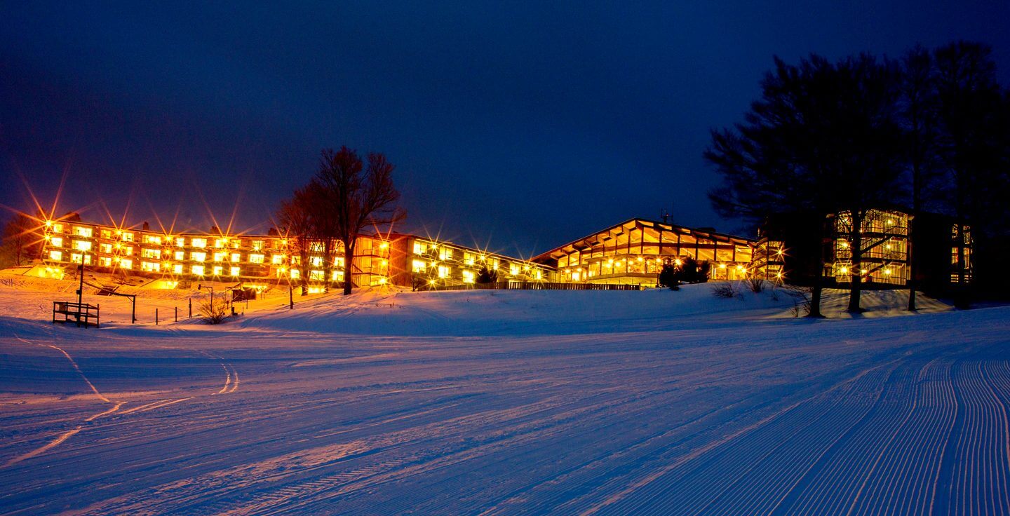 Lakeview Hotel Exterior from the Summit Mountain Ski Slopes