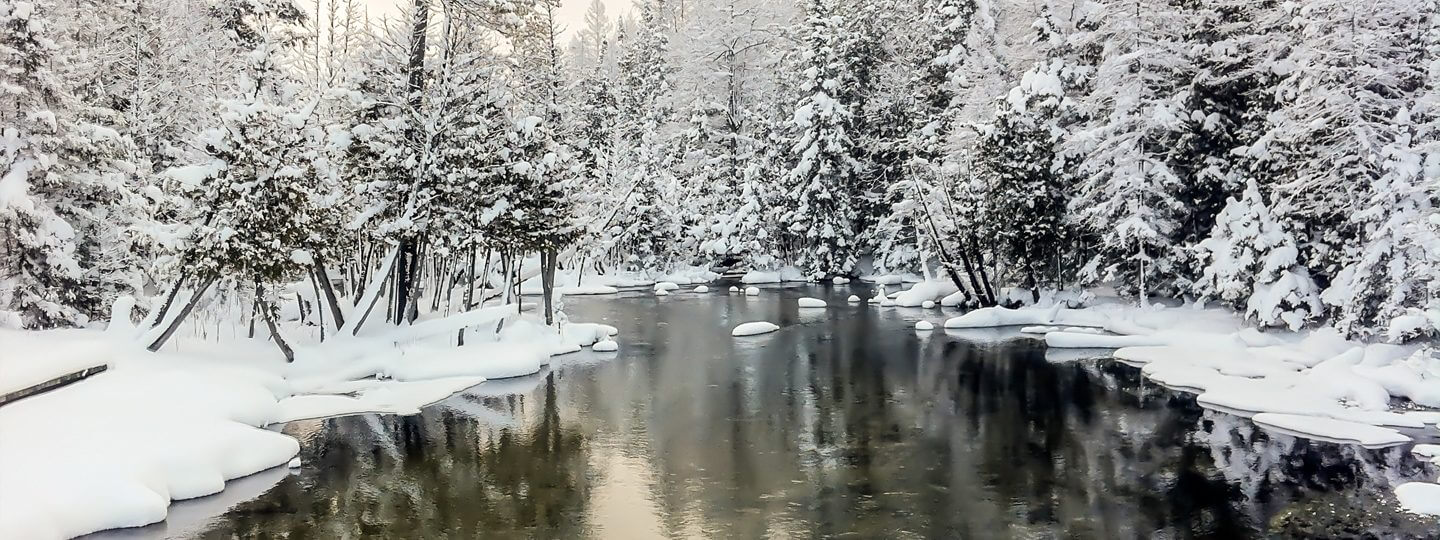 Fresh snowfall on the Cedar River