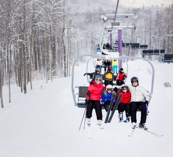 Family on Purple Chairlift