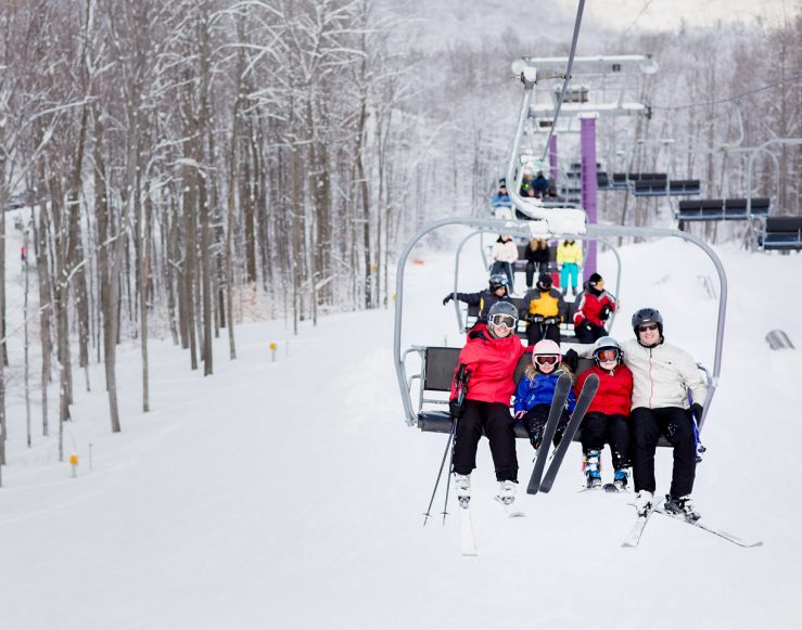 Family on Purple Chairlift