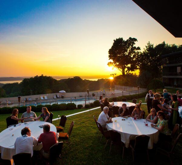 Banquet seating at the Bellaire Ballroom patio