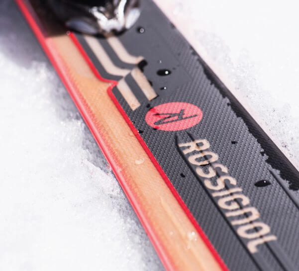 close up photo of rossignol ski