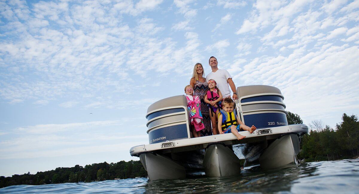 Family on Pontoon Boat