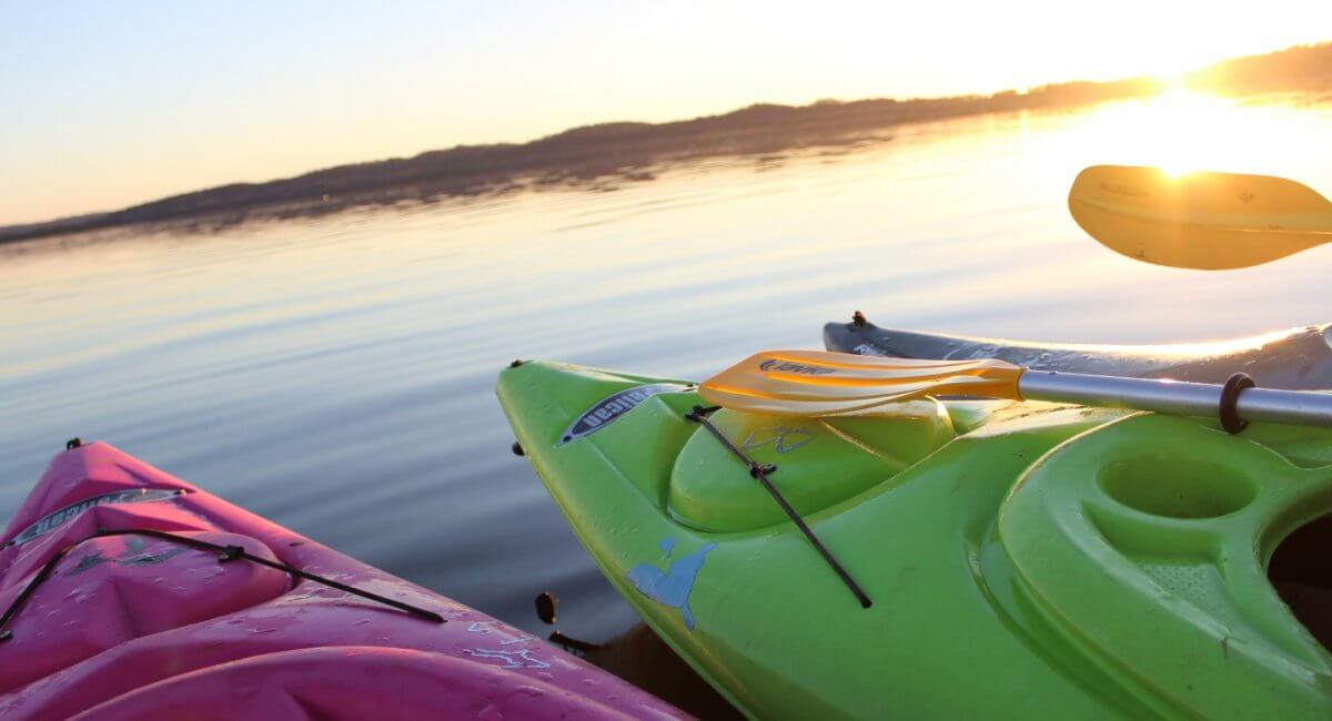 Kayaks on Lake Bellaire