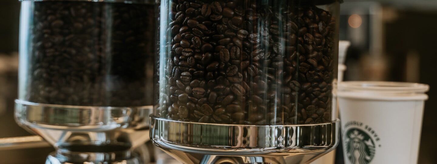 Coffee Beans in container at the CoffeeBAR