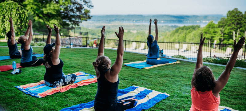 Yoga Overlooking Lake Bellaire