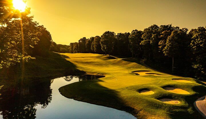 Cedar River GC #18 Green with Pond in the Foreground