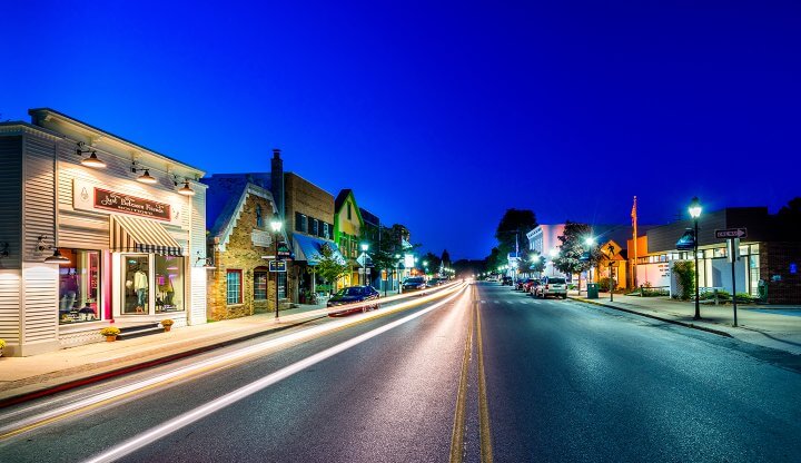 Downtown Bellaire at Night