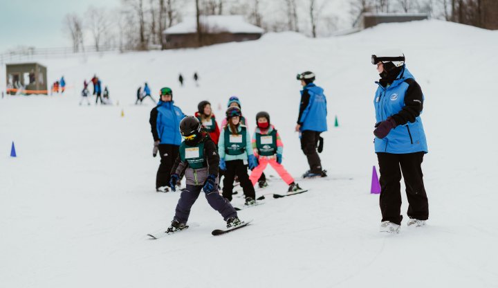 Shanty Creek Ski Instructors with Children's Group Lesson at the Magic Carpet