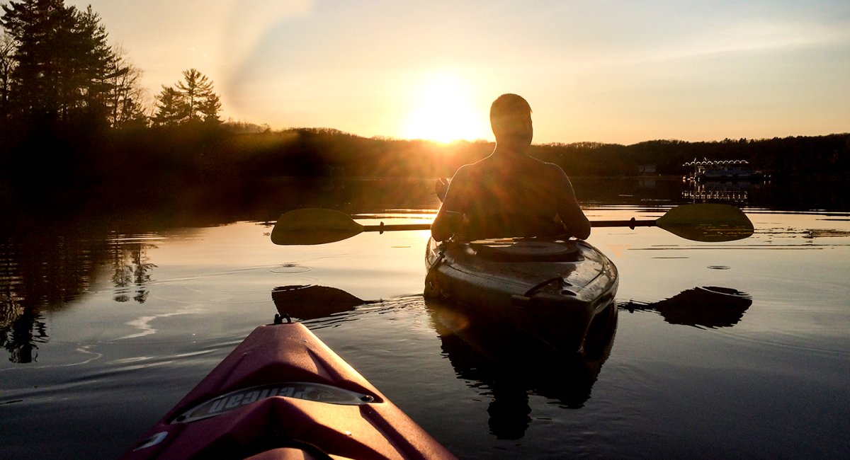 sunset kayaking