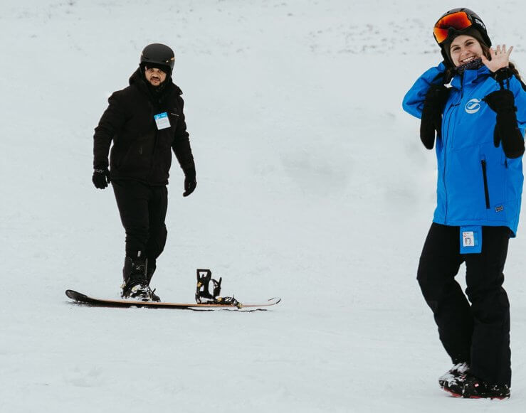 Shanty Creek Snowboard Instructor with Snowboarder