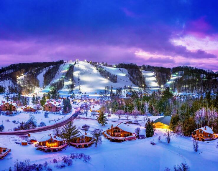 Schuss Mountain's Face at Night.