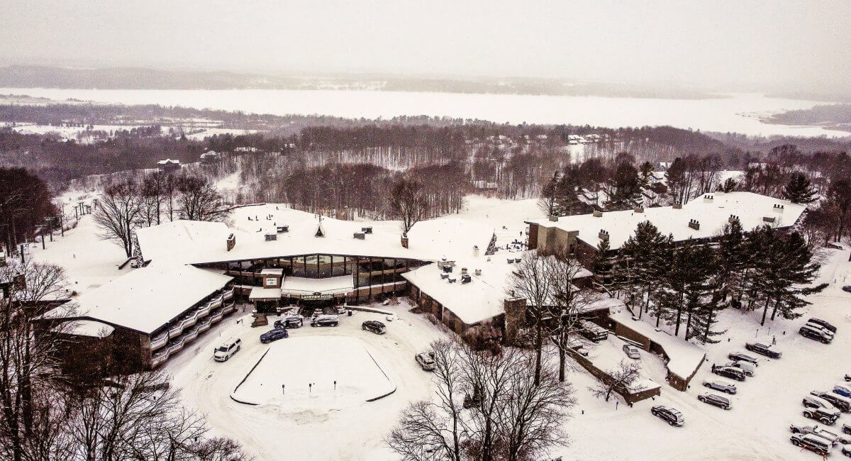 The Lakeview Hotel - Winter Aerial