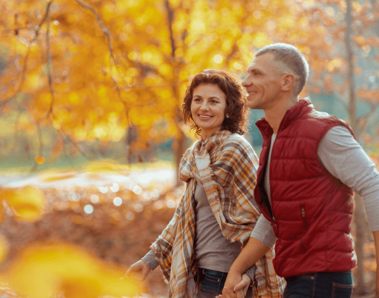 Couple Walking in Fall Color